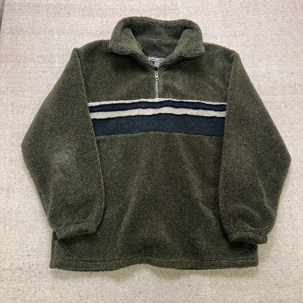 Vintage Ptek Fleece Pullover Sweater Mens Large Green 2000s Y2K